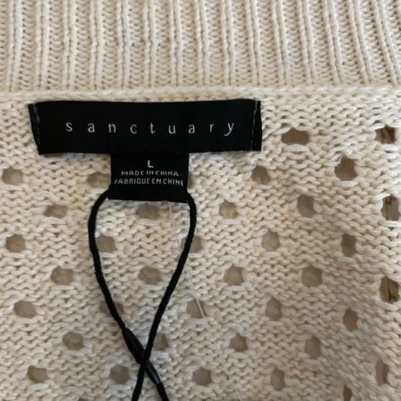 NWT Sanctuary zip up perforated knit bomber sweater jacket - Picture 4 of 6
